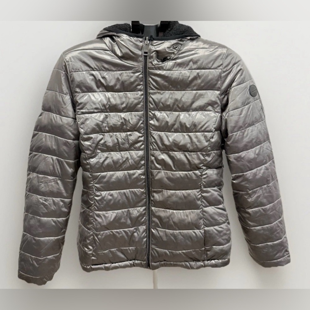 Andrew Marc Women’s Silver Puffer Jacket